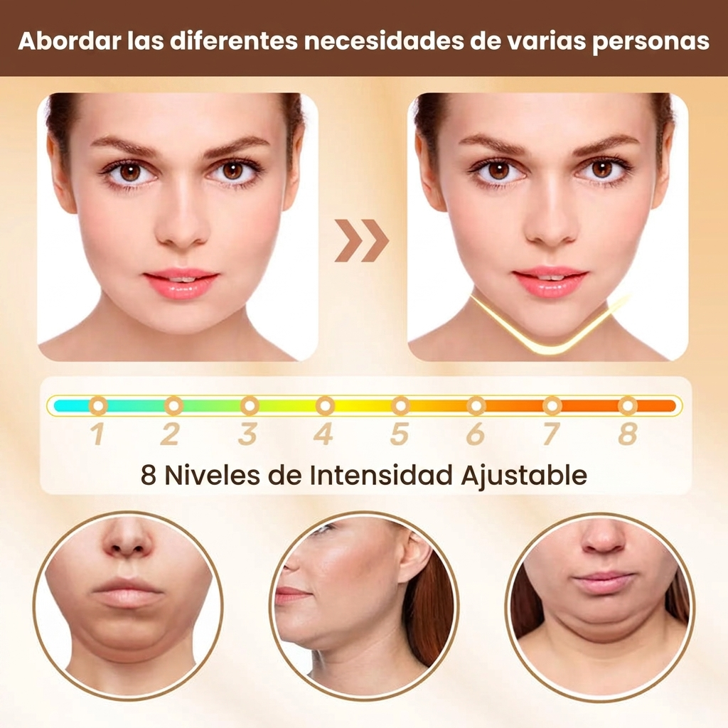 Masajeador Facial EMS Microcorriente V-Shape — Lifting Profesional, Piel Firme y Sin Papada