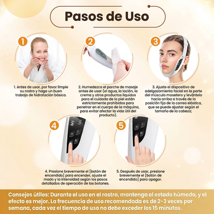 Masajeador Facial EMS Microcorriente V-Shape — Lifting Profesional, Piel Firme y Sin Papada