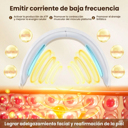 Masajeador Facial EMS Microcorriente V-Shape — Lifting Profesional, Piel Firme y Sin Papada
