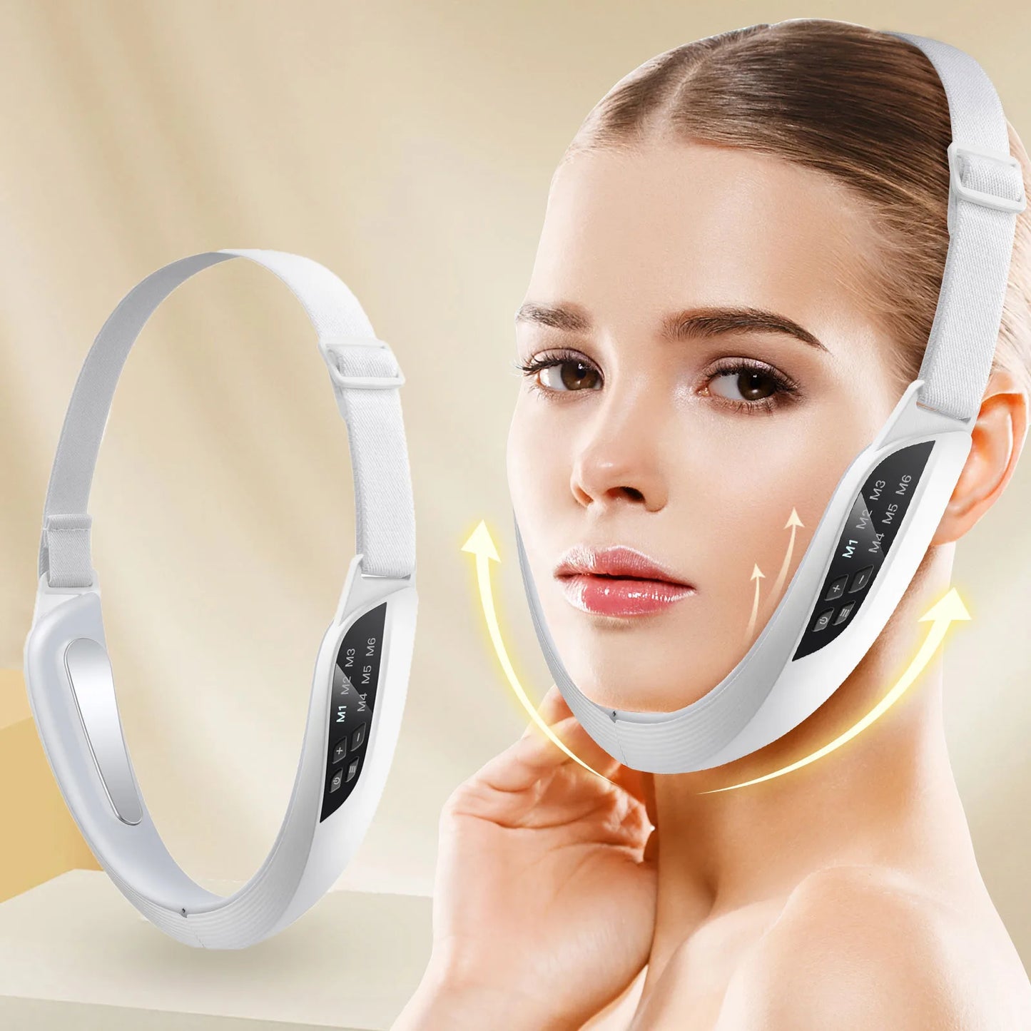 Masajeador Facial EMS Microcorriente V-Shape — Lifting Profesional, Piel Firme y Sin Papada