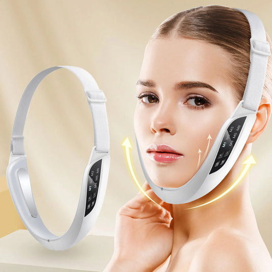 Masajeador Facial EMS Microcorriente V-Shape — Lifting Profesional, Piel Firme y Sin Papada